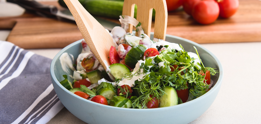 creamy tomato cucumber salad