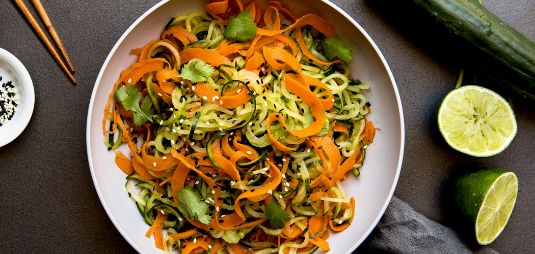 spiral cucumber carrot salad