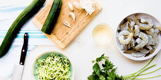 Prepared Cucumber and Shrimp