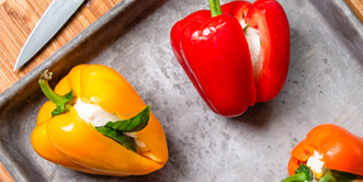 Pan ready stuffed peppers ready for the oven