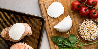 Sliced Boconcini Over Chicken Breast