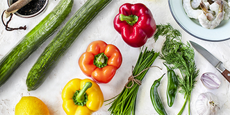 Freshly cleaned vegetables