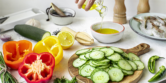 Thinly sliced with a mandolin slicer