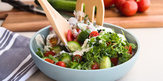 creamy tomato cucumber salad