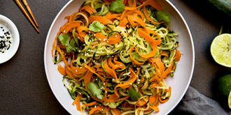 spiral cucumber carrot salad
