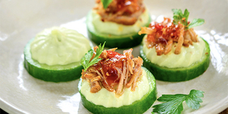Cucumber and Pulled Pork Sliders